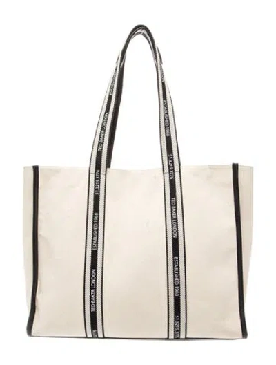 Pre-owned Ted Baker Canvas Tote In Neutrals