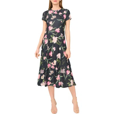 Ted Baker Cap Sleeve Midi Dress In Black