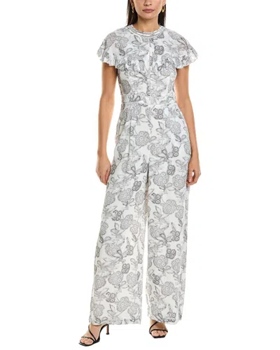 Ted Baker Womens White Marlih Cape-sleeve Woven Jumpsuit