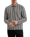 Ted Baker Capuzzo Regular Fit Zip Up Long Sleeve Polo In Navy