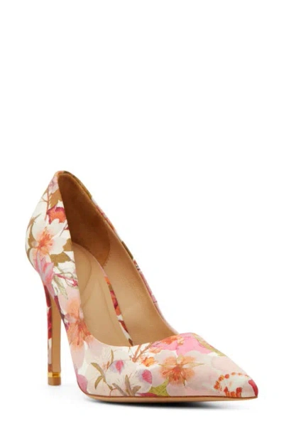 Ted Baker Cara Icon Pointed Toe Pump In Bright Multi White Pink