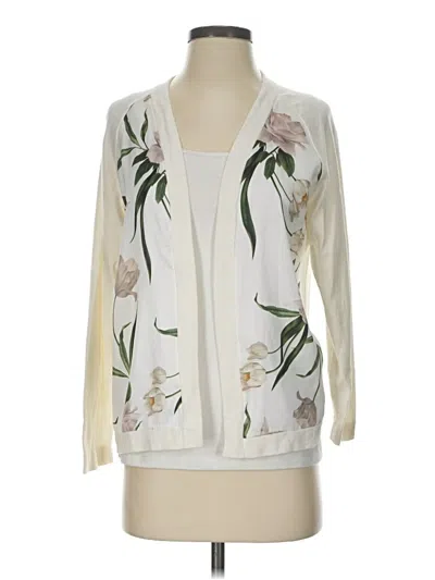 Pre-owned Ted Baker Cardigan Sweater In Ivory