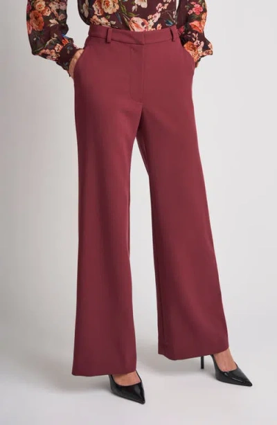 Ted Baker Carina Wide Leg Pants In Burgundy