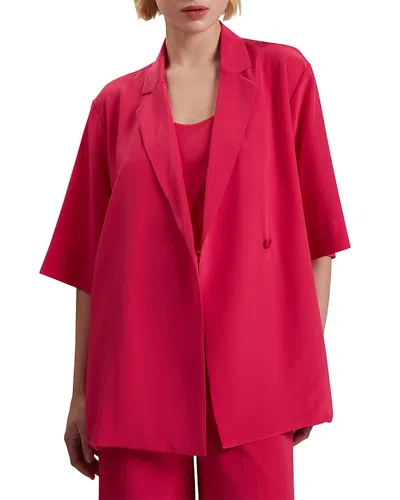 Ted Baker Carloe Silk Short Sleeve Blazer In Fuchsia