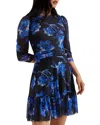 Ted Baker Carmall Gathered Mini Dress In Blue