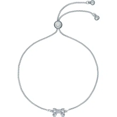 Ted Baker Carsaa Crystal Petite Bow Slider Bracelet In Silver Tone