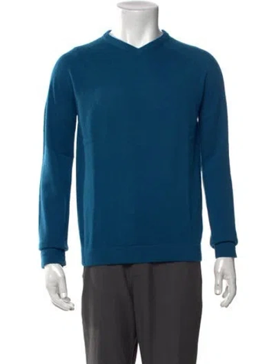 Pre-owned Ted Baker Cashmere V-neck Pullover W/ Tags In Blue