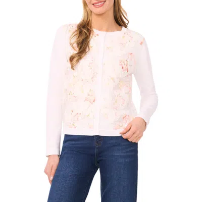 Ted Baker Cassia Floral Mixed Media Cardigan In Multi