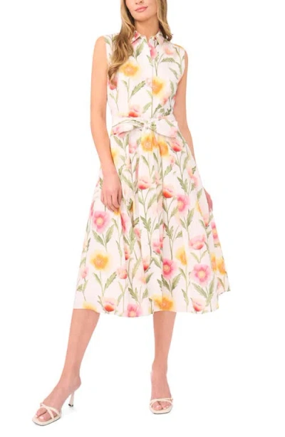 Ted Baker Cassie Floral Sleeveless Cotton Midi Shirtdress In White
