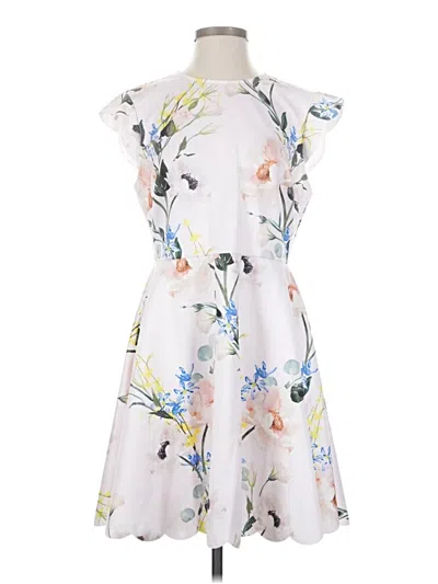 Pre-owned Ted Baker Casual Dress In White