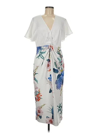 Pre-owned Ted Baker Casual Dress In White