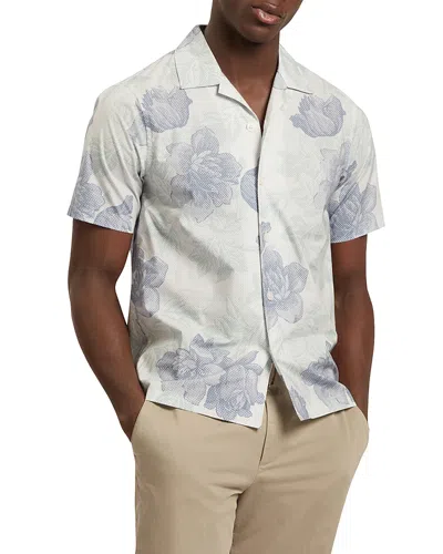 Ted Baker Cesiro Short Sleeve Botanical Floral Print Shirt In Green