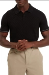 Ted Baker Chapal Chevron Stitch Polo Shirt In Black
