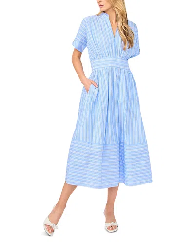 Ted Baker Charlotte Stripe Cotton Midi Dress In Blue