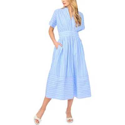 Ted Baker Charlotte Stripe Cotton Midi Dress In Blue