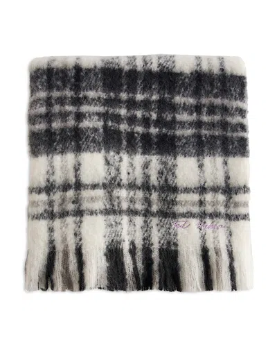 Ted Baker Chellis Checked Woven Scarf In Black
