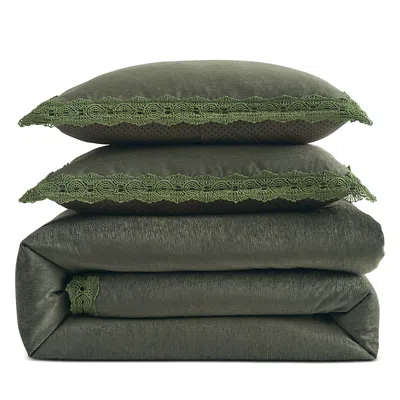 Ted Baker Chenille Lace Duvet Set, Full/queen In Green