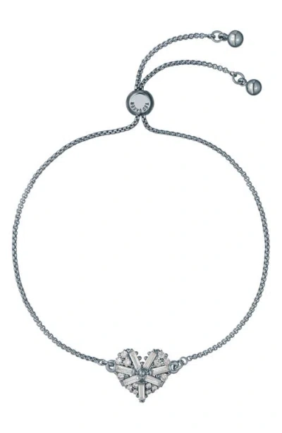 Ted Baker Cherisa Crystal Heart Pendant Bracelet In Metallic