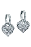 Ted Baker Cherise Crystal Cluster Huggie Earrings In Silver Tone Clear Crystal