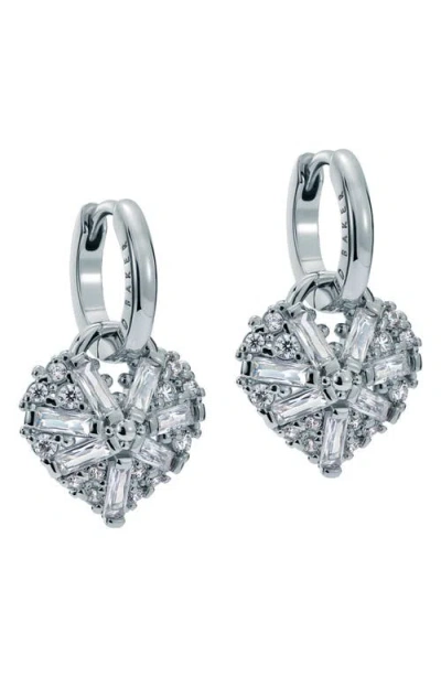 Ted Baker Cherise Crystal Cluster Huggie Earrings In Silver Tone Clear Crystal