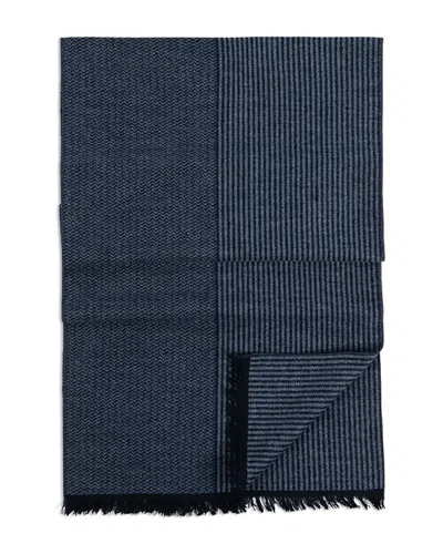 Ted Baker Chevron & Stripe Silk Scarf In Blue