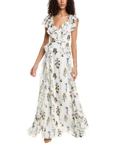 Ted Baker Chiffon Maxi Dress In White