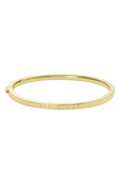Ted Baker Chrishell Logo Slim Bangle Bracelet In Gold