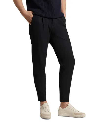 Ted Baker Cialdat Tapered Leg Woven Stretch Waist Pants In Black