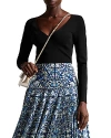 Ted Baker Cileste V Neck Knit Top In Black