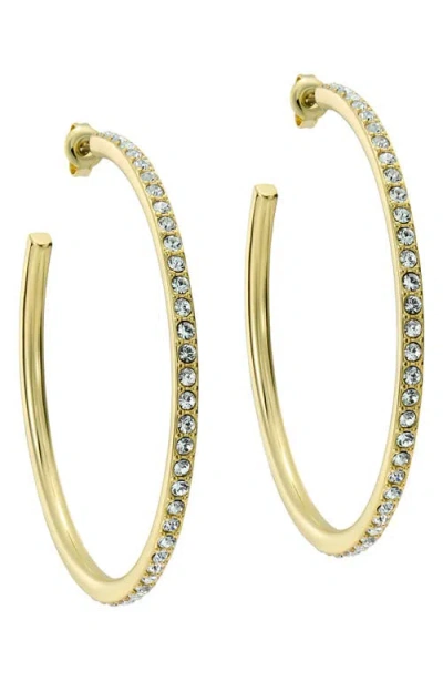 Ted Baker Claire Large Crystal Hoop Earrings In Gold