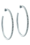 Ted Baker Claire Large Crystal Hoop Earrings In Metallic