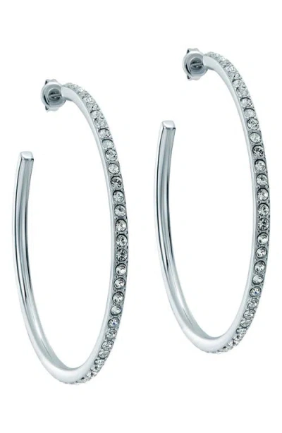 Ted Baker Claire Large Crystal Hoop Earrings In Metallic