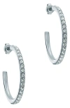 Ted Baker Clanci Medium Crystal Hoop Earrings In Metallic