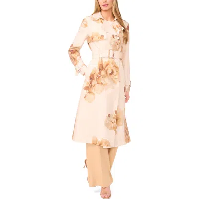 Ted Baker Clara Floral Trench Coat In Neutral