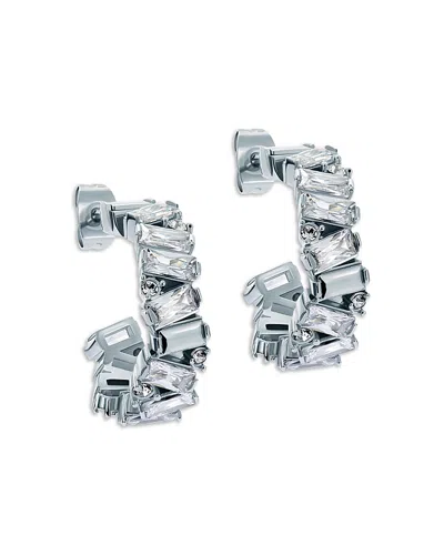 Ted Baker Clarence Crystal Cluster Hoop Earrings In Silver Tone