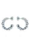 Ted Baker Clarence Crystal Cluster Hoop Earrings In Silver Tone Clear Crystal