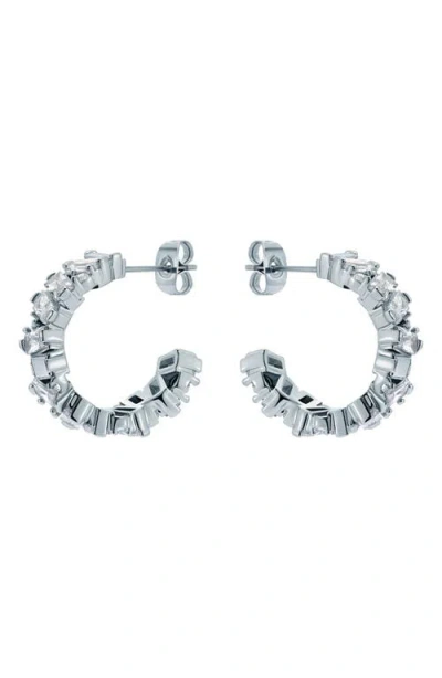 Ted Baker Clarence Crystal Cluster Hoop Earrings In Gray