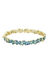 Ted Baker Clarina Crystal Cluster Bangle In Gold Tone Blue Multi Crystal