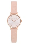 Ted Baker Classic Leather Strap Watch, 28mm In Pink