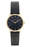 Ted Baker Classic Leather Strap Watch, 32mm In Black