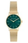 Ted Baker Classic Mesh Strap Watch, 32mm In Goldone