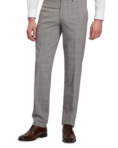 Ted Baker Classic Wool Blend Check Slim Fit Suit Pants In Gray