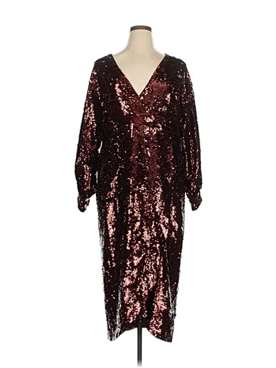 Pre-owned Ted Baker Cocktail Dress In Burgundy
