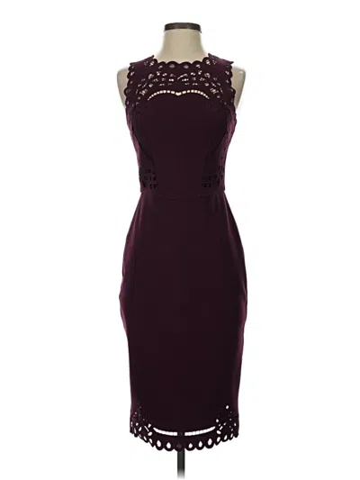 Pre-owned Ted Baker Cocktail Dress In Burgundy