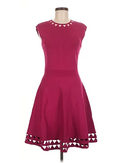 Pre-owned Ted Baker Cocktail Dress In Burgundy
