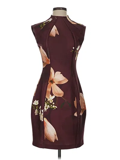 Pre-owned Ted Baker Cocktail Dress In Burgundy