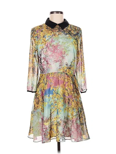 Pre-owned Ted Baker Cocktail Dress In Gold