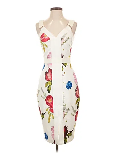 Pre-owned Ted Baker Cocktail Dress In Ivory