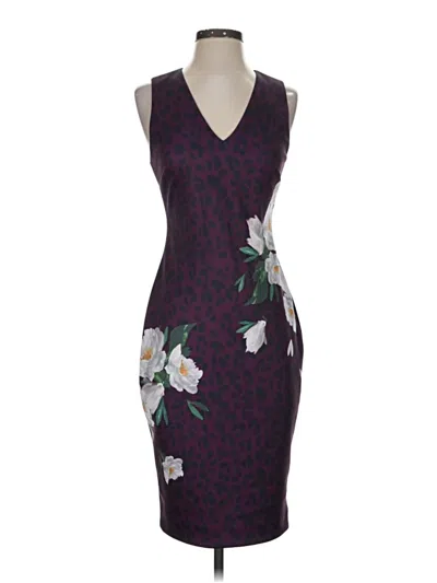 Pre-owned Ted Baker Cocktail Dress In Purple