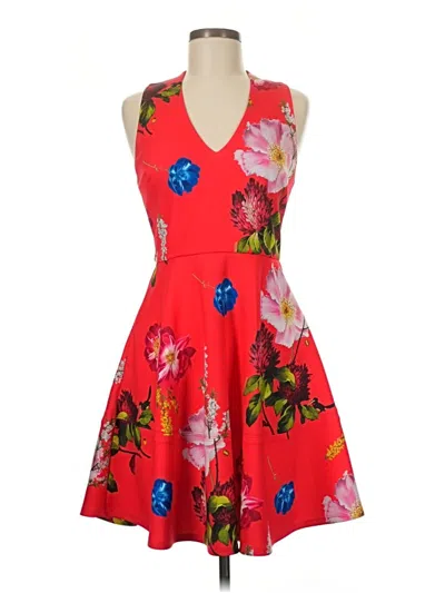 Pre-owned Ted Baker Cocktail Dress In Red